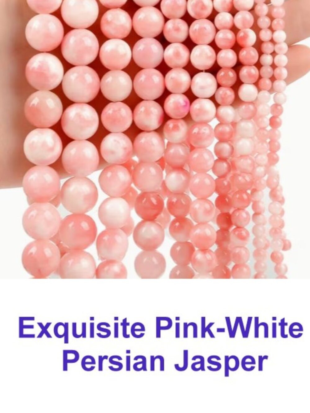 Exquisite Round Smooth Pink-White Persian Jasper